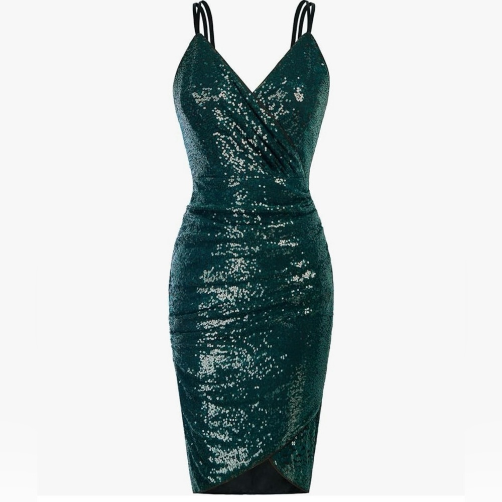 Grace Karin Green Dress Size M EUC - Picture 4 of 6